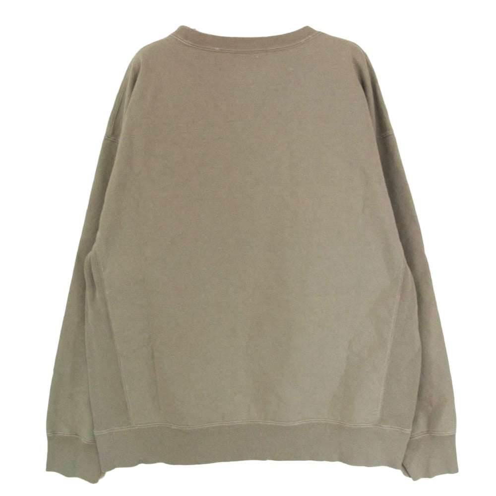 Ron Herman ロンハーマン 21AW 3420900057 Damage Sweat Crew ダメージ クルーネック スウェット カーキ系 XL【中古】