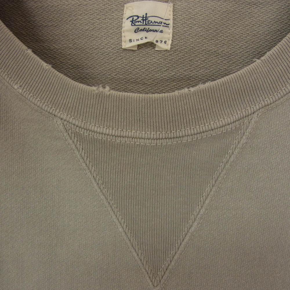 Ron Herman ロンハーマン 21AW 3420900057 Damage Sweat Crew ダメージ クルーネック スウェット カーキ系 XL【中古】
