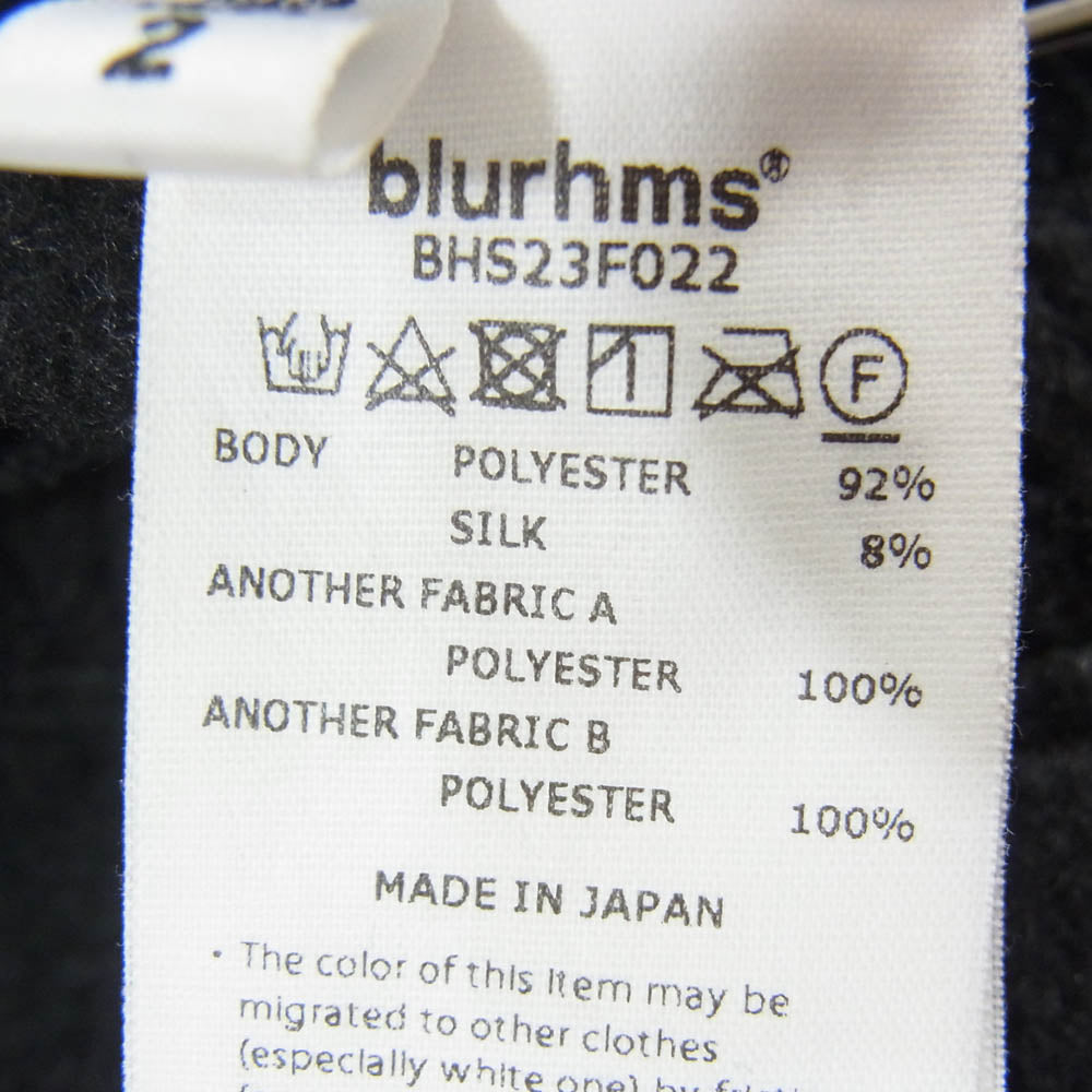 blurhms ブラームス BHS23F022 Pe Silk Fleece Pants ポリエステル シルク フリース パンツ ブラック系 2【中古】