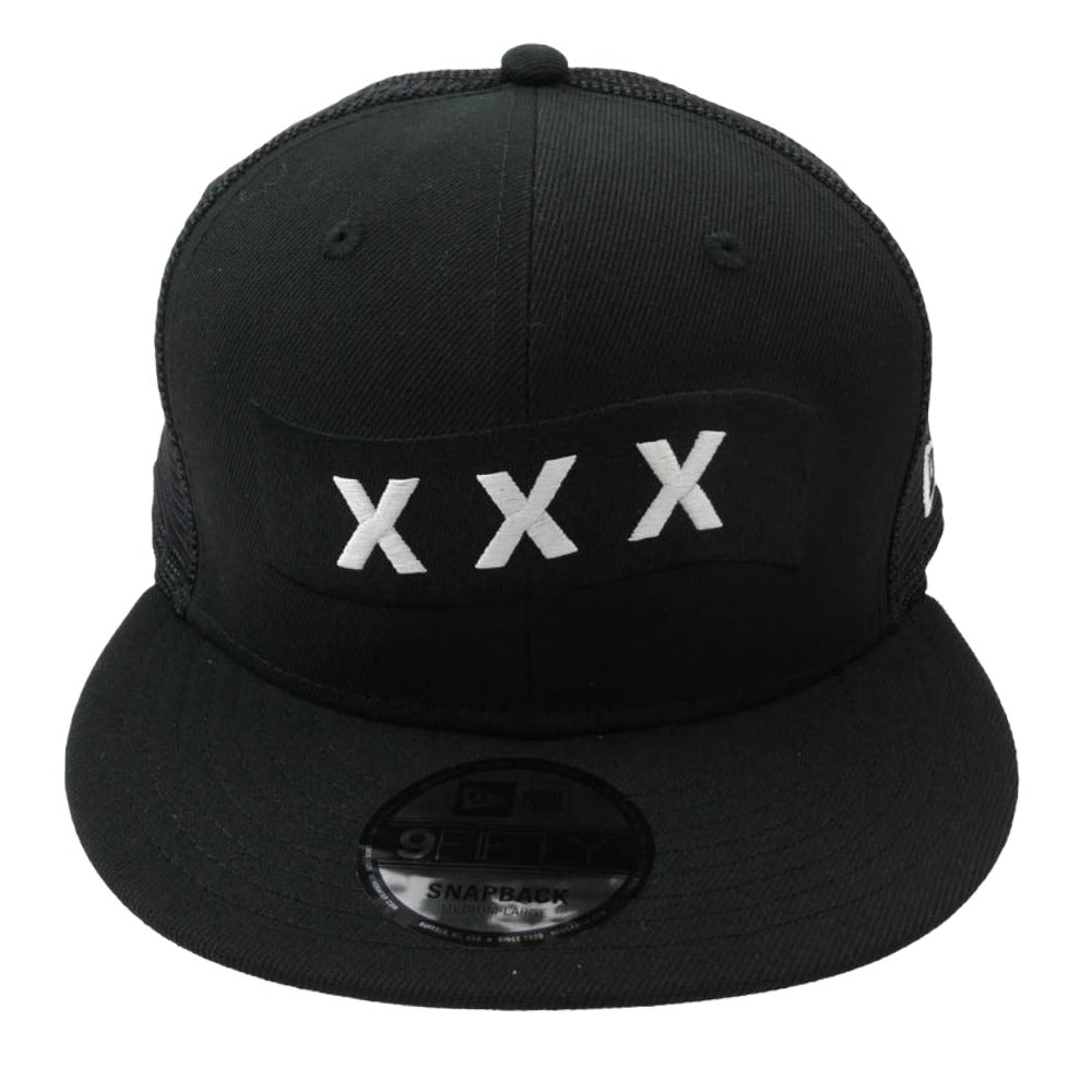 GOD SELECTION XXX ゴッドセレクション GX-S25-HT-03 New Era ロゴ 刺繍 9Fifty ニューエラ キャップ 帽子 ブラック系【極上美品】【中古】
