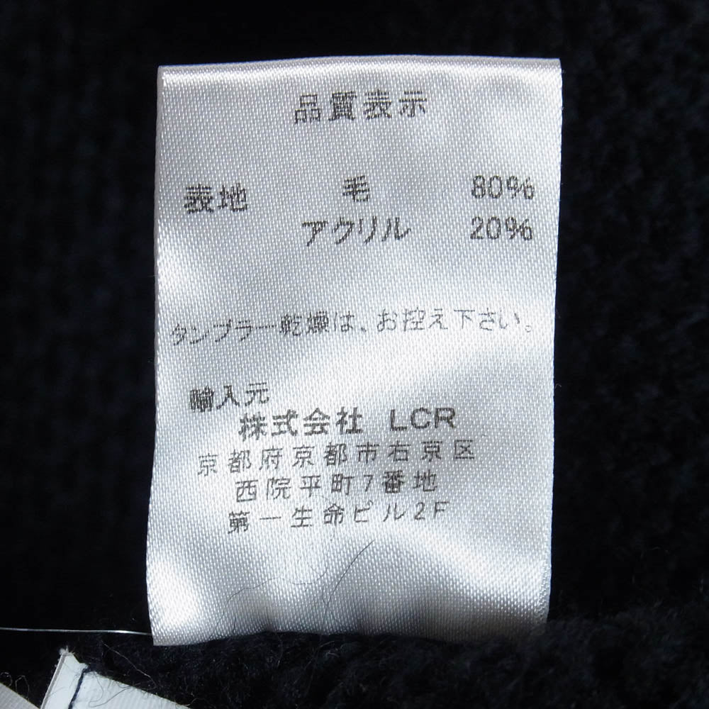 ブイネック イタリア製 コットンニット ポケット付き 長袖 カーディガン ブラック系 48【中古】
