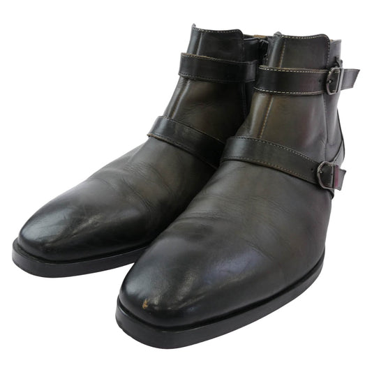 MICHEL KLEIN HOMME ミッシェルクランオム レザー チャッカブーツ サイドジップ ブラック系 46【中古】