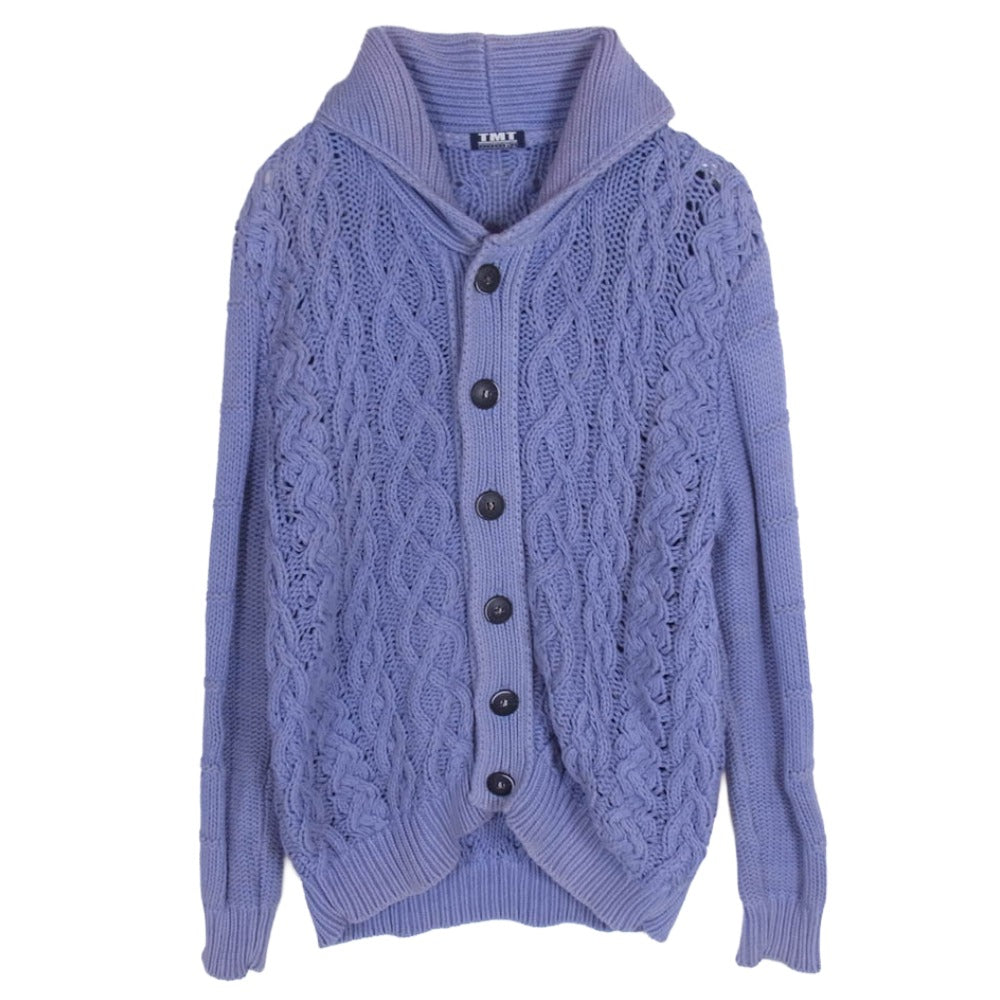 TMT ティーエムティー TKN-F1501 WASHED INDIGO CABLE CARDIGAN ウォッシュド インディゴ ケーブル カーディガン パープル系 M【中古】