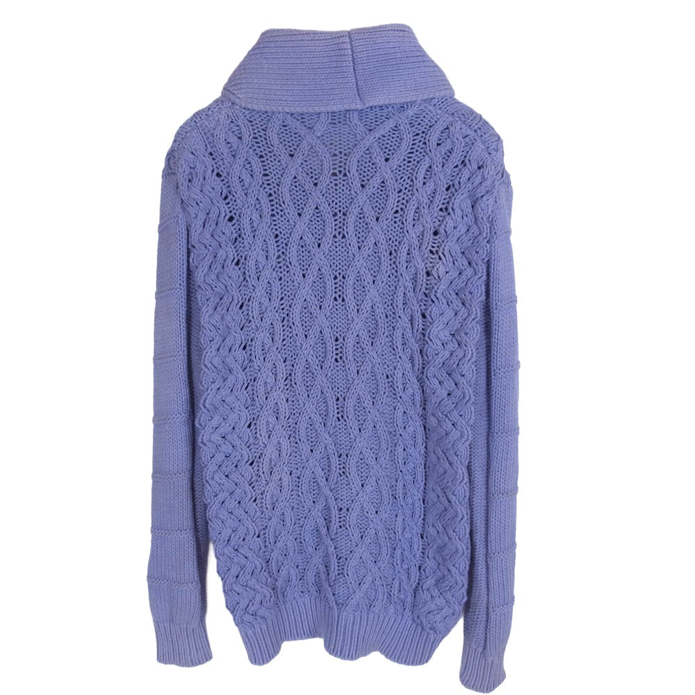 TMT ティーエムティー TKN-F1501 WASHED INDIGO CABLE CARDIGAN ウォッシュド インディゴ ケーブル カーディガン パープル系 M【中古】