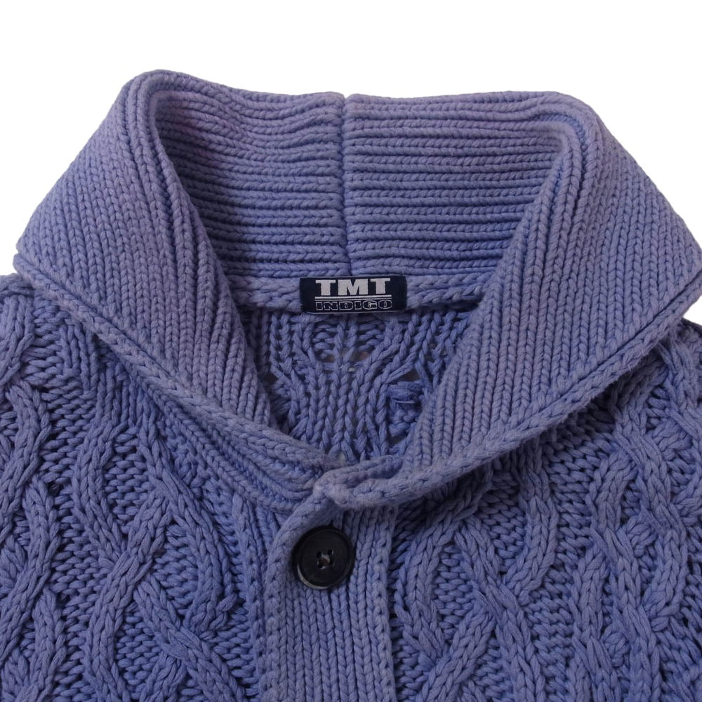 TMT ティーエムティー TKN-F1501 WASHED INDIGO CABLE CARDIGAN ウォッシュド インディゴ ケーブル カーディガン パープル系 M【中古】
