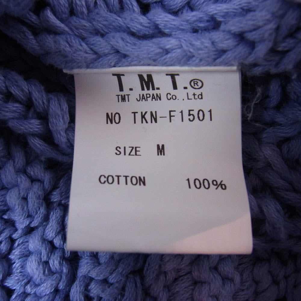 TMT ティーエムティー TKN-F1501 WASHED INDIGO CABLE CARDIGAN ウォッシュド インディゴ ケーブル カーディガン パープル系 M【中古】