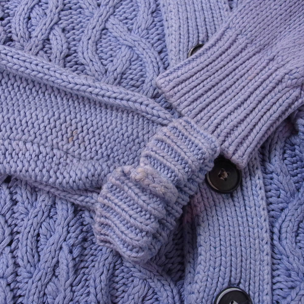 TMT ティーエムティー TKN-F1501 WASHED INDIGO CABLE CARDIGAN ウォッシュド インディゴ ケーブル カーディガン パープル系 M【中古】