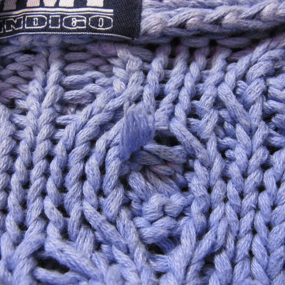 TMT ティーエムティー TKN-F1501 WASHED INDIGO CABLE CARDIGAN ウォッシュド インディゴ ケーブル カーディガン パープル系 M【中古】