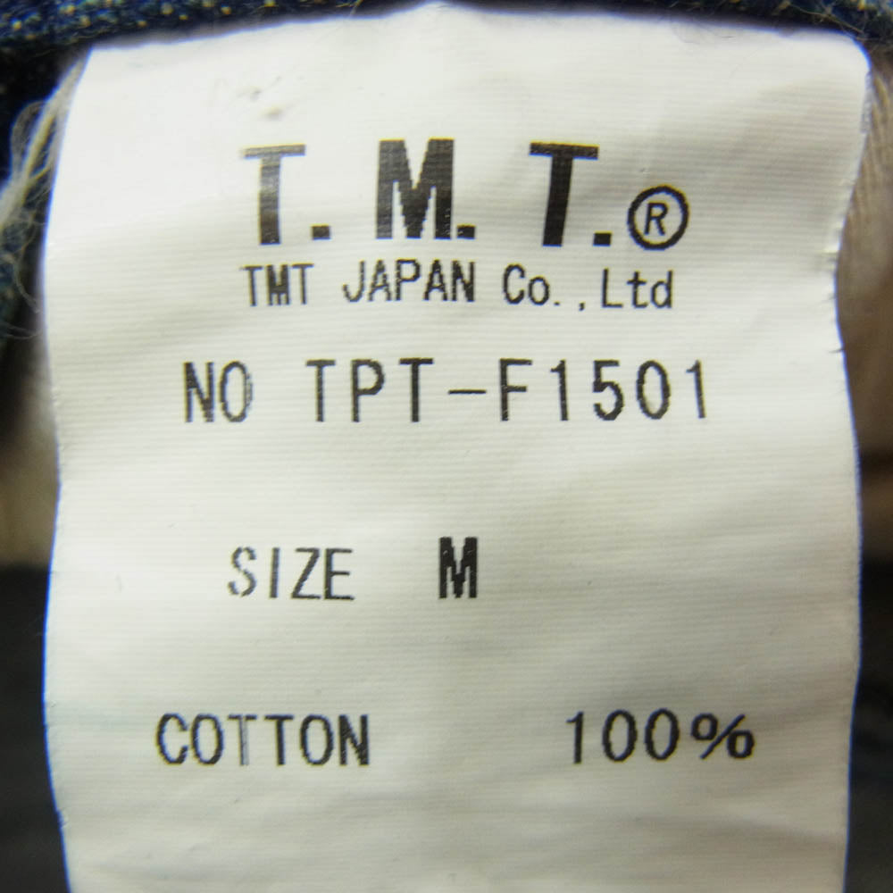 TMT ティーエムティー TPT-F1501 ペンキ加工 ボタンフライ 赤耳 デニムパンツ インディゴブルー系 M【中古】