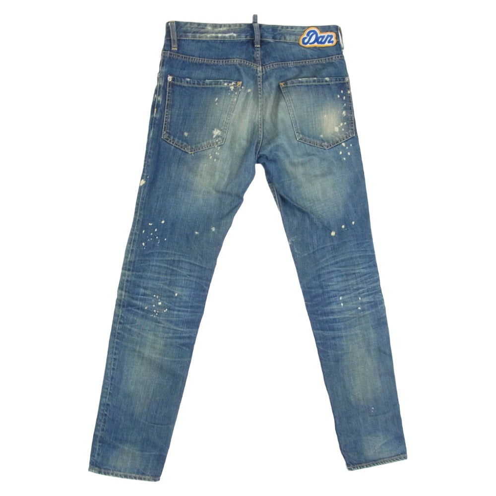 DSQUARED2 ディースクエアード 15SS S71LA0915 COOL GUY JEAN クールガイ ジーンズ ダメージ加工 ボタンフライ ワッペン デニム パンツ インディゴブルー系 46【中古】