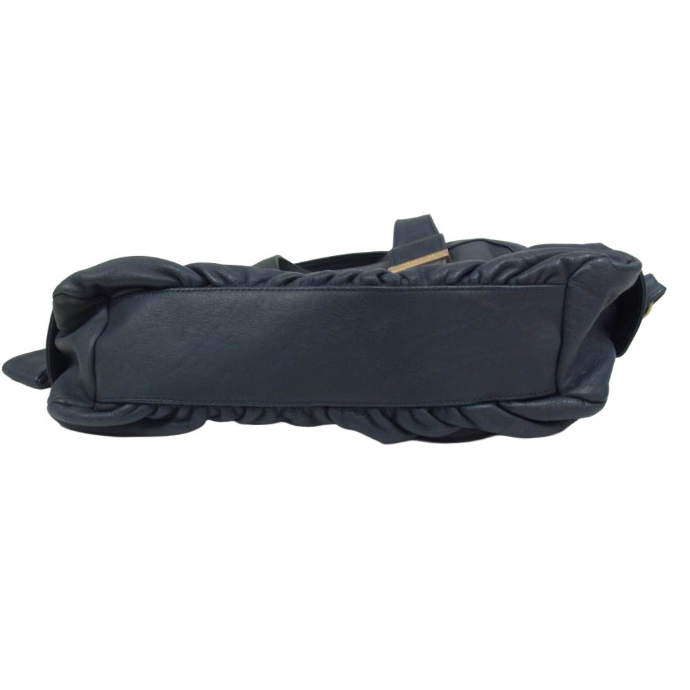 SEE BY CHLOE シーバイクロエ レザー ハンドバッグ ネイビー系【中古