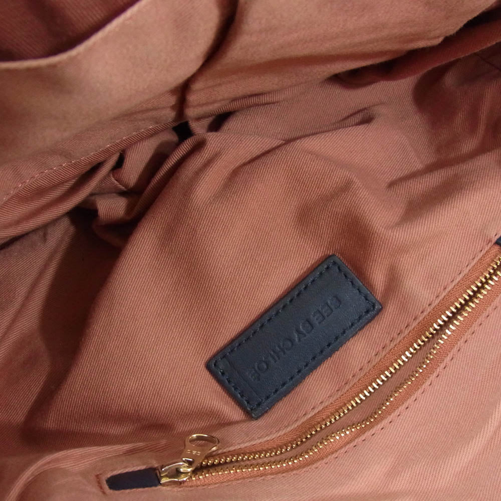 SEE BY CHLOE シーバイクロエ レザー ハンドバッグ ネイビー系【中古