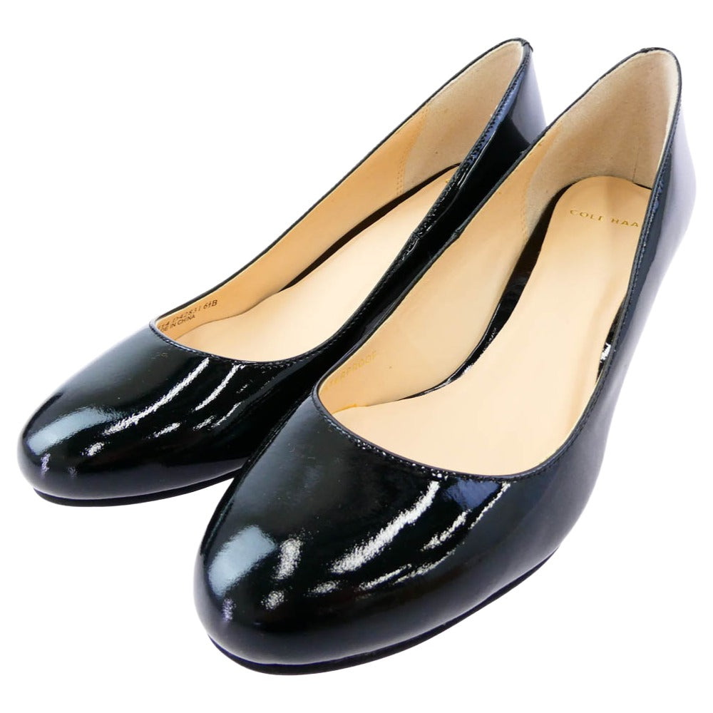 COLE HAAN コールハーン D42831 LAINEY WDG 55 WP 2 エナメル パンプス ブラック ブラック系 6.5【中古】