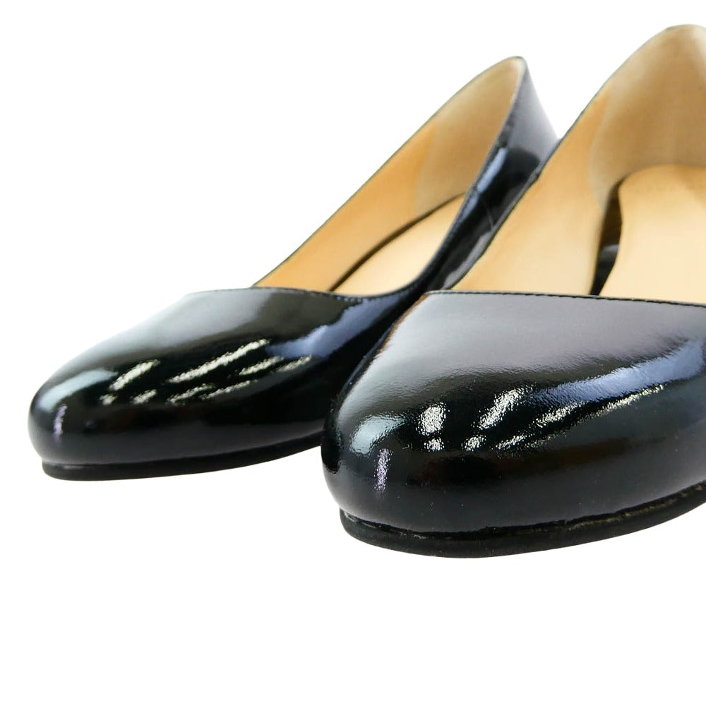 COLE HAAN コールハーン D42831 LAINEY WDG 55 WP 2 エナメル パンプス ブラック ブラック系 6.5【中古】