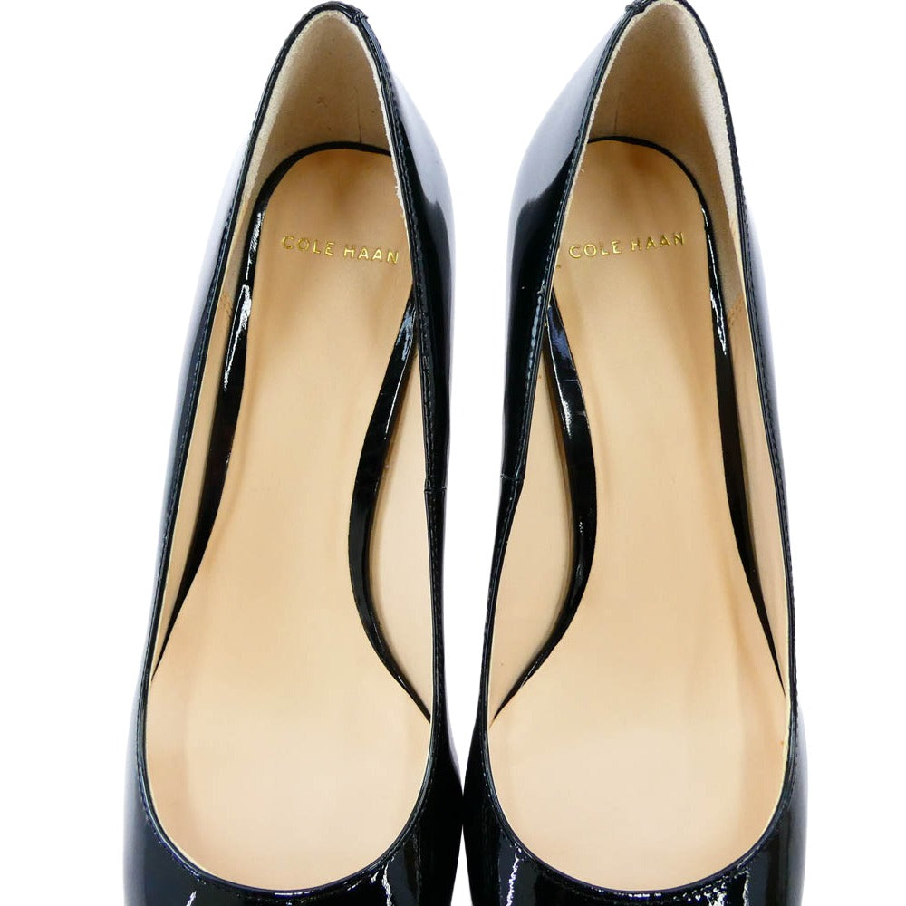 COLE HAAN コールハーン D42831 LAINEY WDG 55 WP 2 エナメル パンプス ブラック ブラック系 6.5【中古】