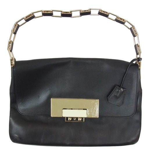 Anya Hindmarch アニヤ・ハインドマーチ 2311021-99 レザー ハンドバッグ ブラック系【中古】