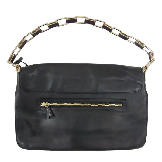 Anya Hindmarch アニヤ・ハインドマーチ 2311021-99 レザー ハンドバッグ ブラック系【中古】