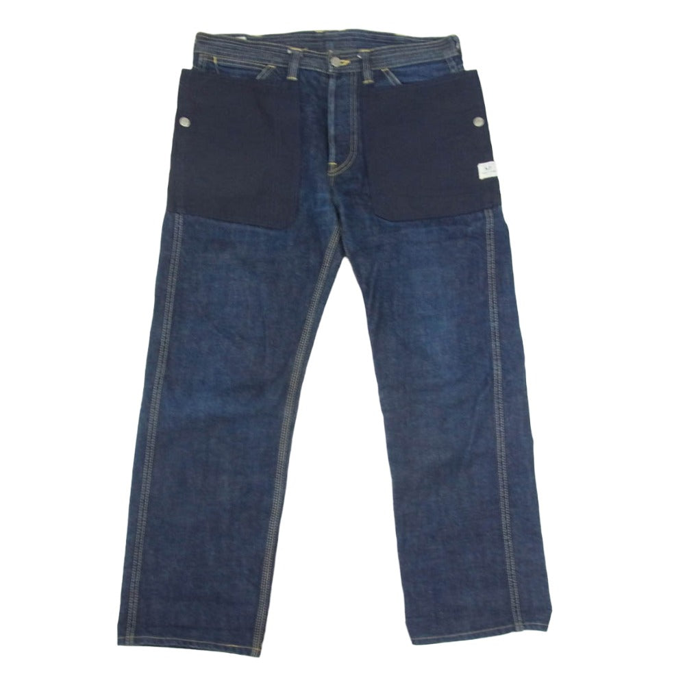 SASAFRAS ササフラス FALL LEAF PANTS クロス生地 デニム パンツ インディゴブルー系 M【中古】