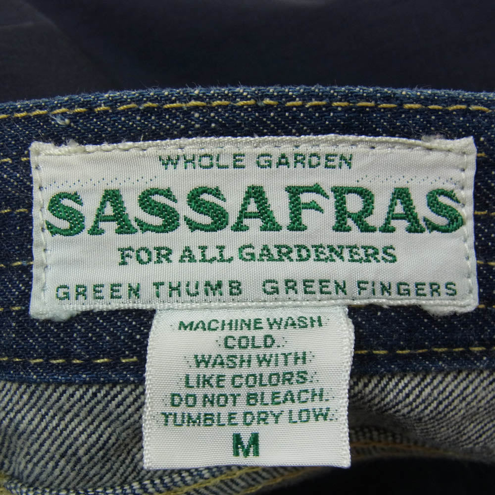 SASAFRAS ササフラス FALL LEAF PANTS クロス生地 デニム パンツ インディゴブルー系 M【中古】
