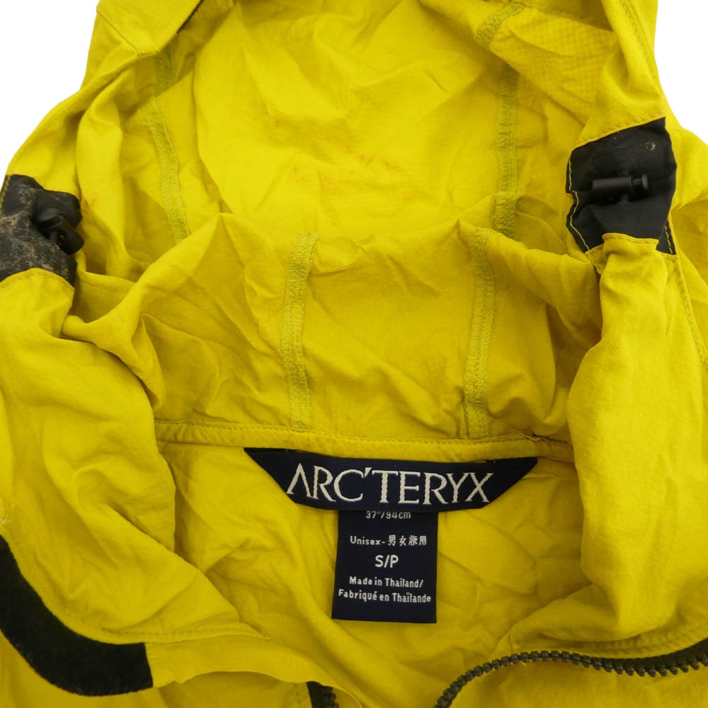 ARC'TERYX アークテリクス 7742-50402-1110 サンウエストタグ ナイロン フーディー JKT ウィンドシェル ジャケット イエロー系 Unisex【中古】