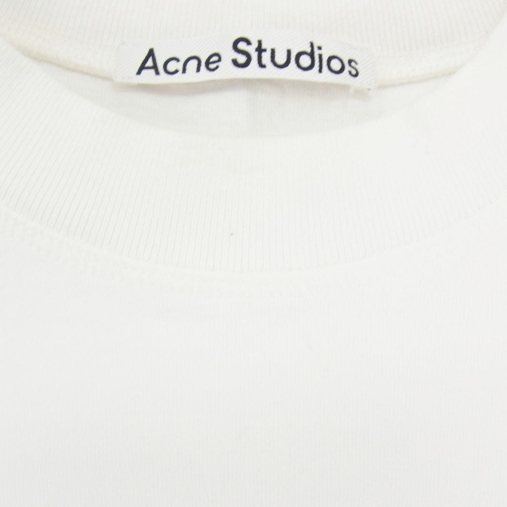 ACNE STUDIOS アクネストゥディオズ ロゴ プリント クルーネック 半袖 Tシャツ ホワイト系 S【中古】