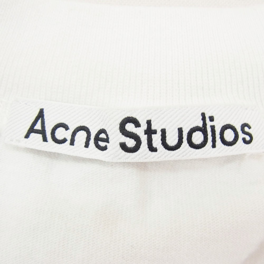 ACNE STUDIOS アクネストゥディオズ ロゴ プリント クルーネック 半袖 Tシャツ ホワイト系 S【中古】