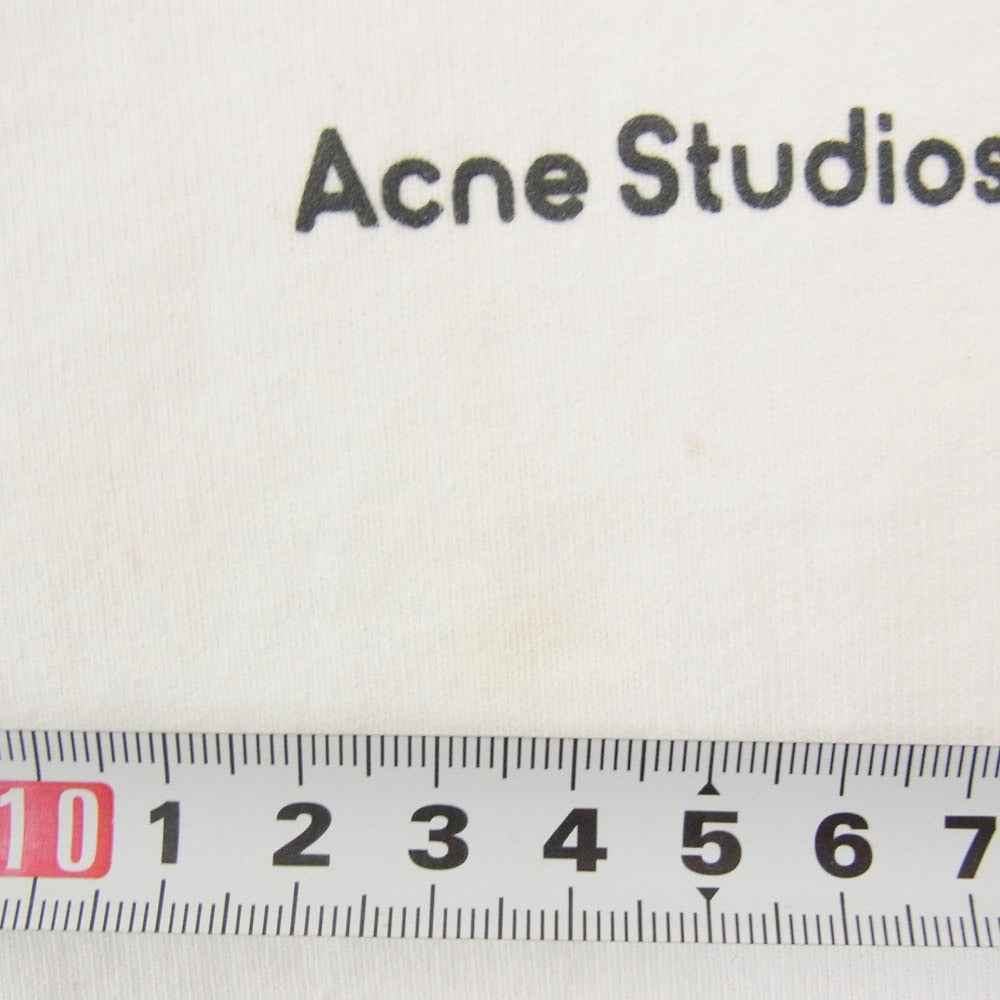 ACNE STUDIOS アクネストゥディオズ ロゴ プリント クルーネック 半袖 Tシャツ ホワイト系 S【中古】