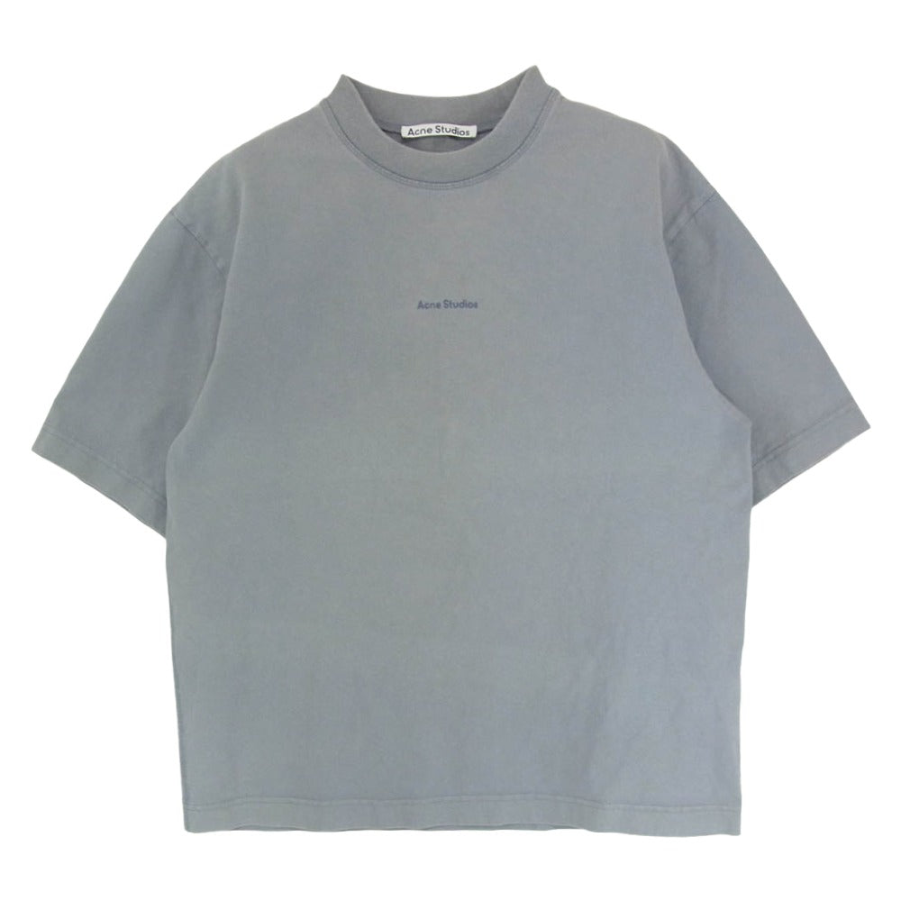 ACNE STUDIOS アクネストゥディオズ BL0278 ロゴ プリント クルーネック 半袖 Tシャツ グレー系 XS【中古】