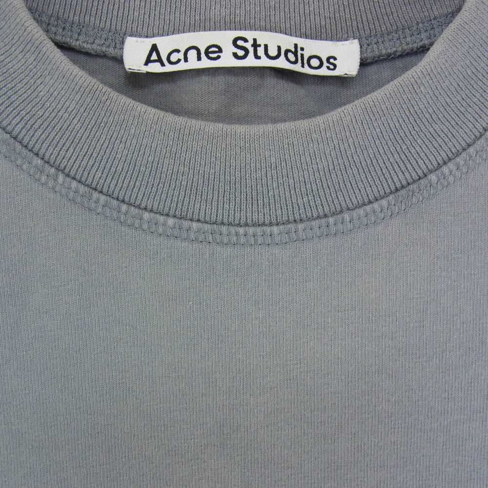 ACNE STUDIOS アクネストゥディオズ BL0278 ロゴ プリント クルーネック 半袖 Tシャツ グレー系 XS【中古】