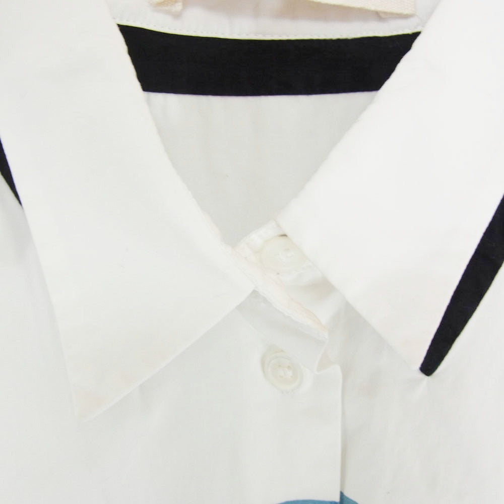 MARNI マルニ フロント グラフィック プリント 長袖 ロングスリーブ シャツ ホワイト系 44【中古】