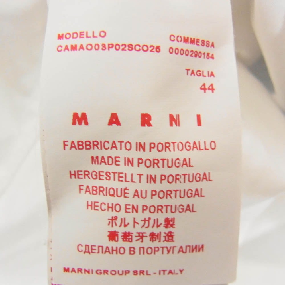 MARNI マルニ フロント グラフィック プリント 長袖 ロングスリーブ シャツ ホワイト系 44【中古】