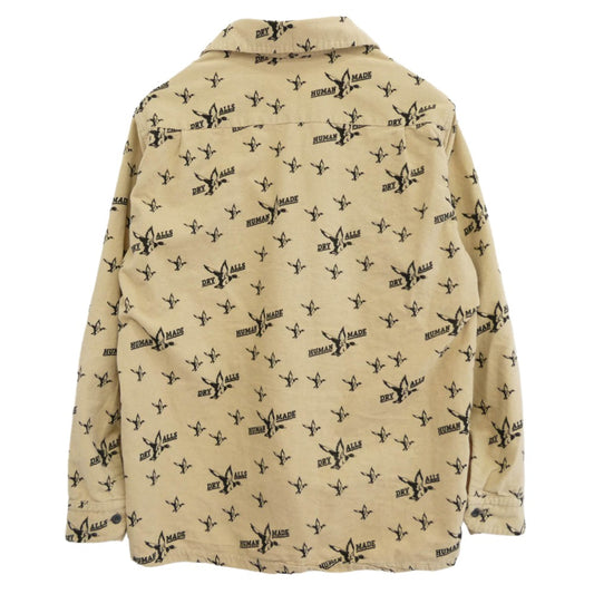 HUMAN MADE ヒューマンメイド ダック 総柄 長袖 シャツ ベージュ系 M【中古】