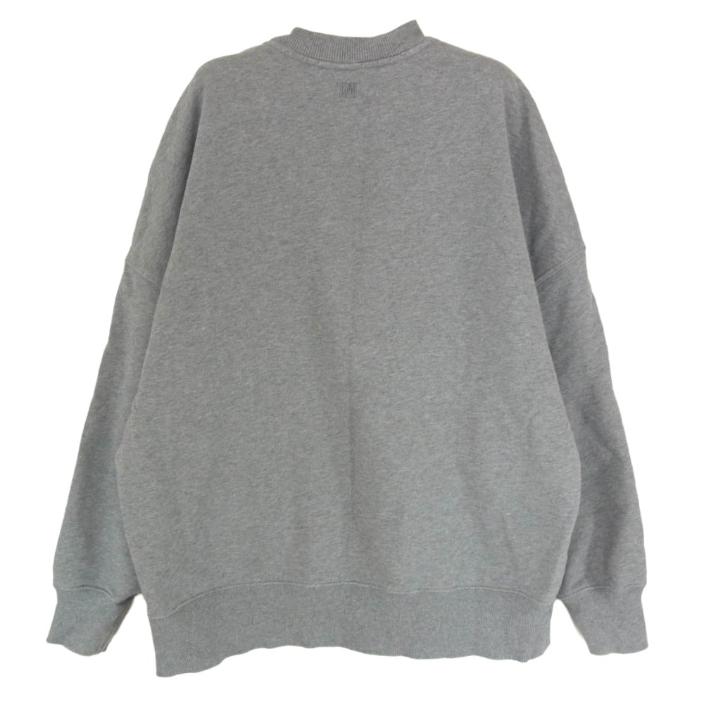 AMI PARIS アミパリス E22USW003.731 ロゴ刺繍 クルーネック スウェット トレーナー グレー系 S【中古】