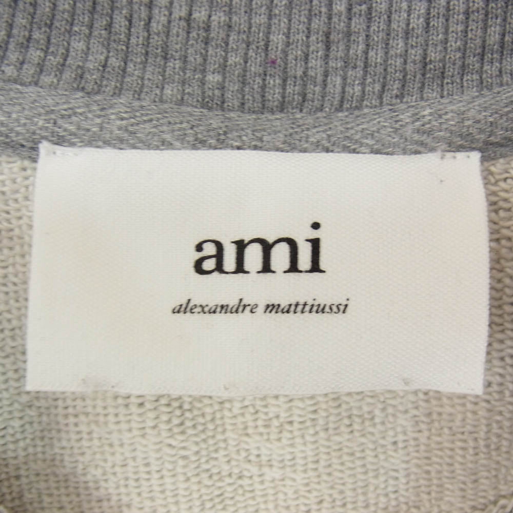 AMI PARIS アミパリス E22USW003.731 ロゴ刺繍 クルーネック スウェット トレーナー グレー系 S【中古】