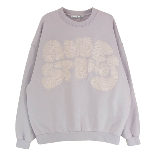 ACNE STUDIOS アクネストゥディオズ BI0172 Bubble Logo Sweatshirt バブル ロゴ クルーネック スウェット トレーナー パープル系 S【中古】