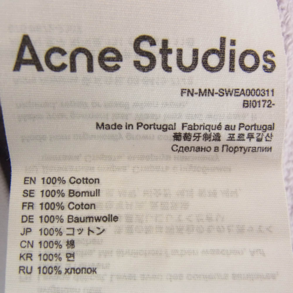ACNE STUDIOS アクネストゥディオズ BI0172 Bubble Logo Sweatshirt バブル ロゴ クルーネック スウェット トレーナー パープル系 S【中古】
