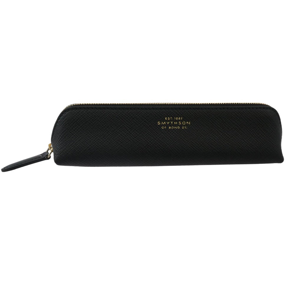 SMYTHSON スマイソン Panama Pencil Case パナマ ペンシルケース ブラック系【中古】