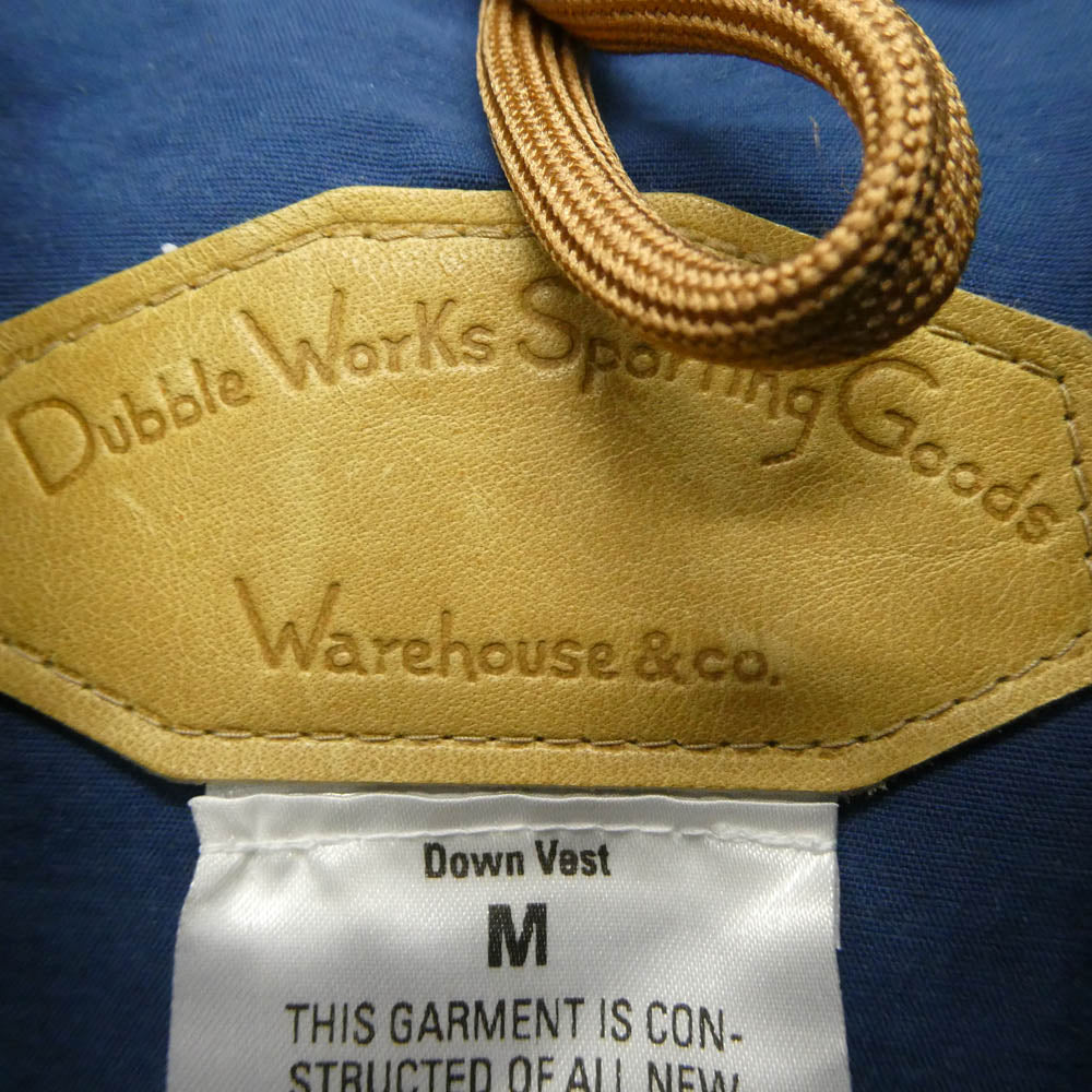 WAREHOUSE ウエアハウス DUBBLE WORKS ダブルワークス ダウン ベスト カーキ系 M【中古】