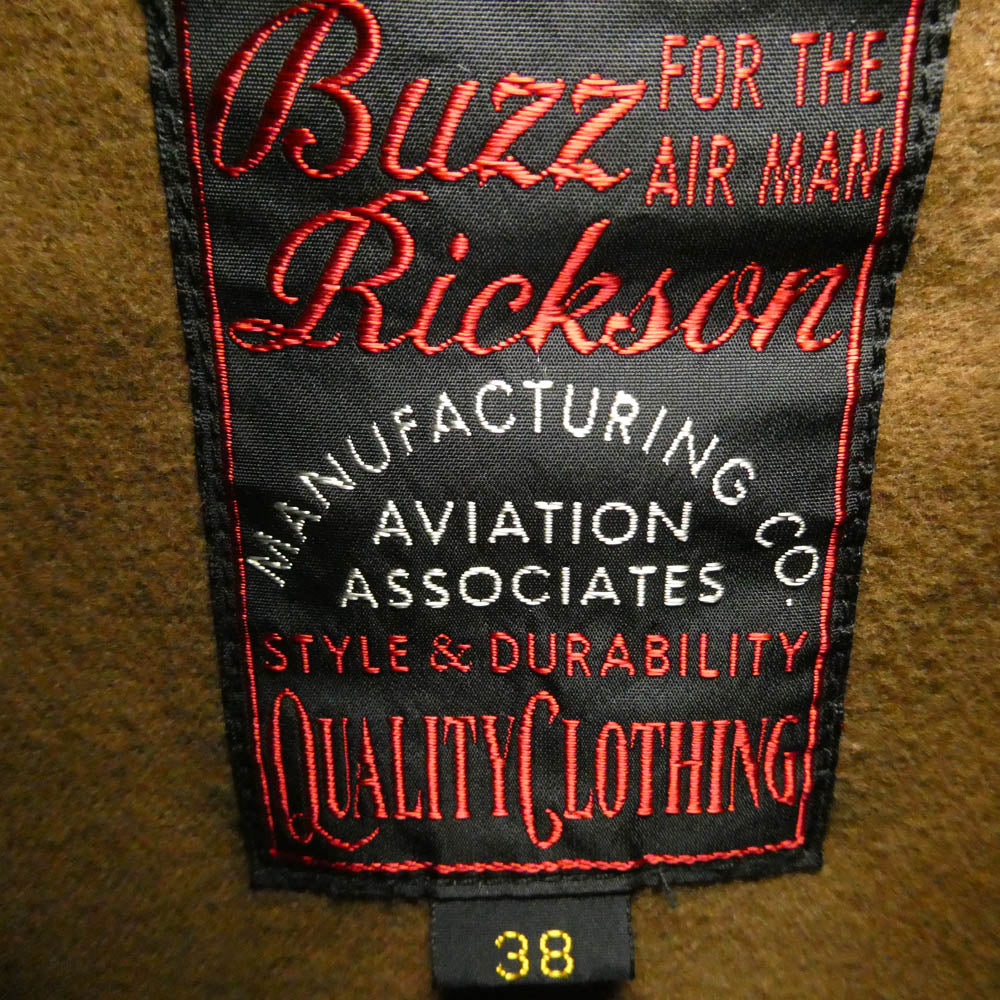Buzz Rickson's バズリクソンズ BR15347 AVIATION ASSOCIATES USAAF AWARD JACKET ウールメルトン アワードジャケット スタジャン スタジアム ジャケット ネイビー系 38【美品】【中古】