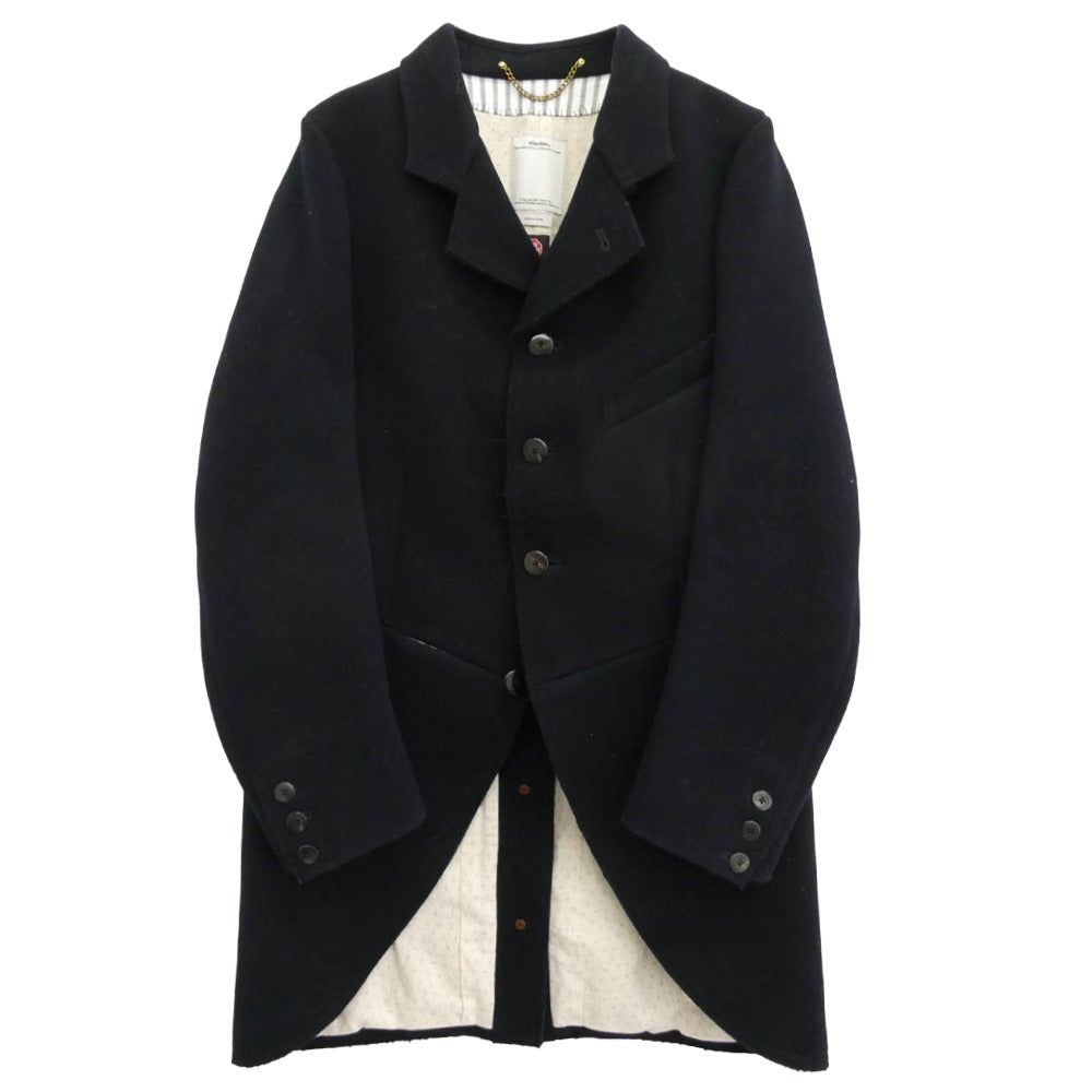 VISVIM ビズビム 15AW 0115205013023 MORNING COAT WINDSTOPPER ウール リネン ウィンドストッパー モーニングコート ブラック系 2【中古】