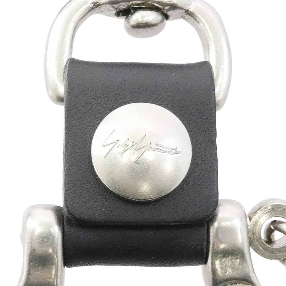 Yohji Yamamoto POUR HOMME ヨウジヤマモトプールオム SIGNATURE CARABINER シグネチャー カラビナ キーリング シルバー系 ブラック系【中古】