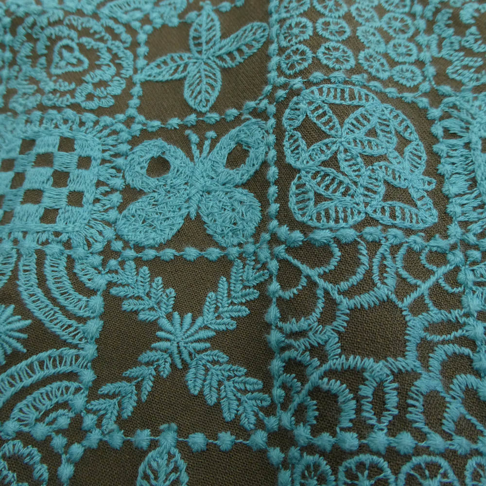 mina perhonen ミナペルホネン 22AW aaa3966s forest tile フォレストテイル Vネック ロングドレス ワンピース ブラウン系 38【美品】【中古】