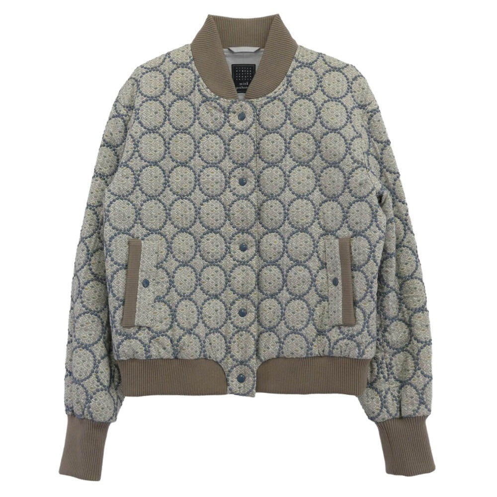 mina perhonen ミナペルホネン 23AW aba2400 forest wave × tambourine フォレストウェーブ タンバリン ブルゾン グレー系 マルチカラー系 38【中古】