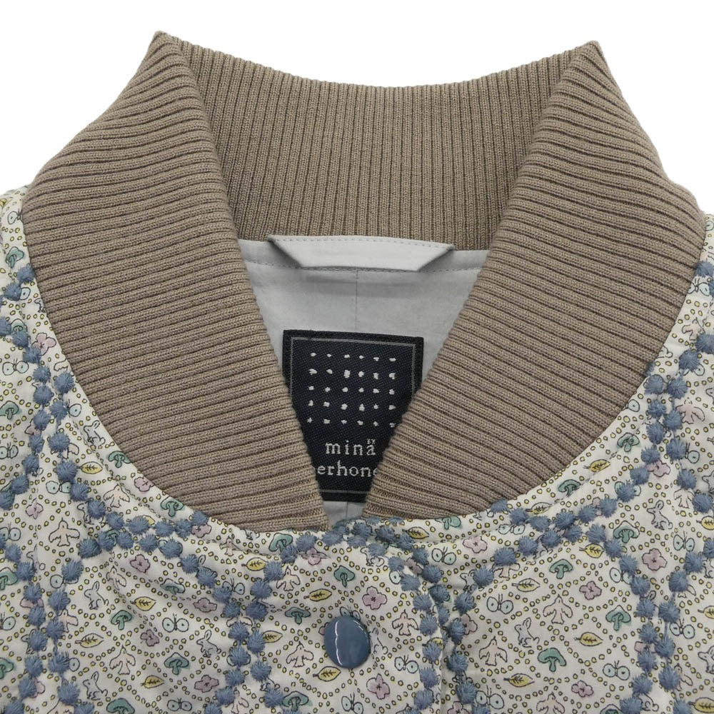 mina perhonen ミナペルホネン 23AW aba2400 forest wave × tambourine フォレストウェーブ タンバリン ブルゾン グレー系 マルチカラー系 38【中古】