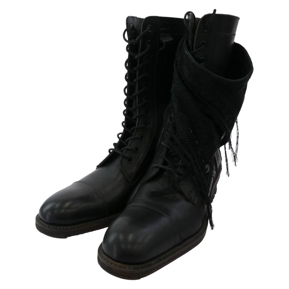 alfredoBANNISTER アルフレッドバニスター 5291005208 直営店限定 バンダナ巻き ロング ブーツ ブラック系 42【極上美品】【中古】
