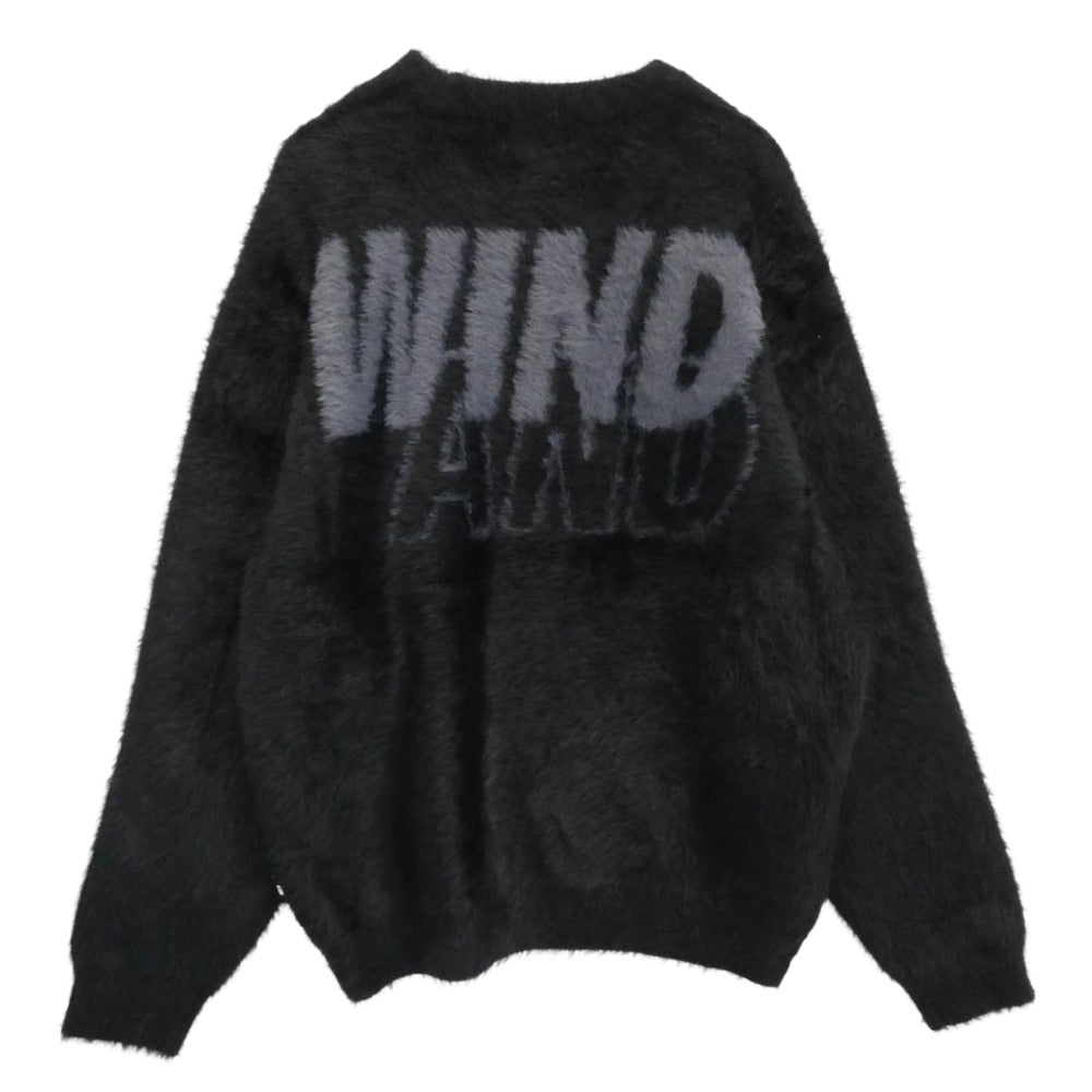 WIND AND SEA ウィンダンシー 25AW WDS-O-CLCS-25-Q3-KN-10 Shaggy BIGSEA Knit Sweater シャギー ロゴ ニット セーター ブラック系 M【極上美品】【中古】