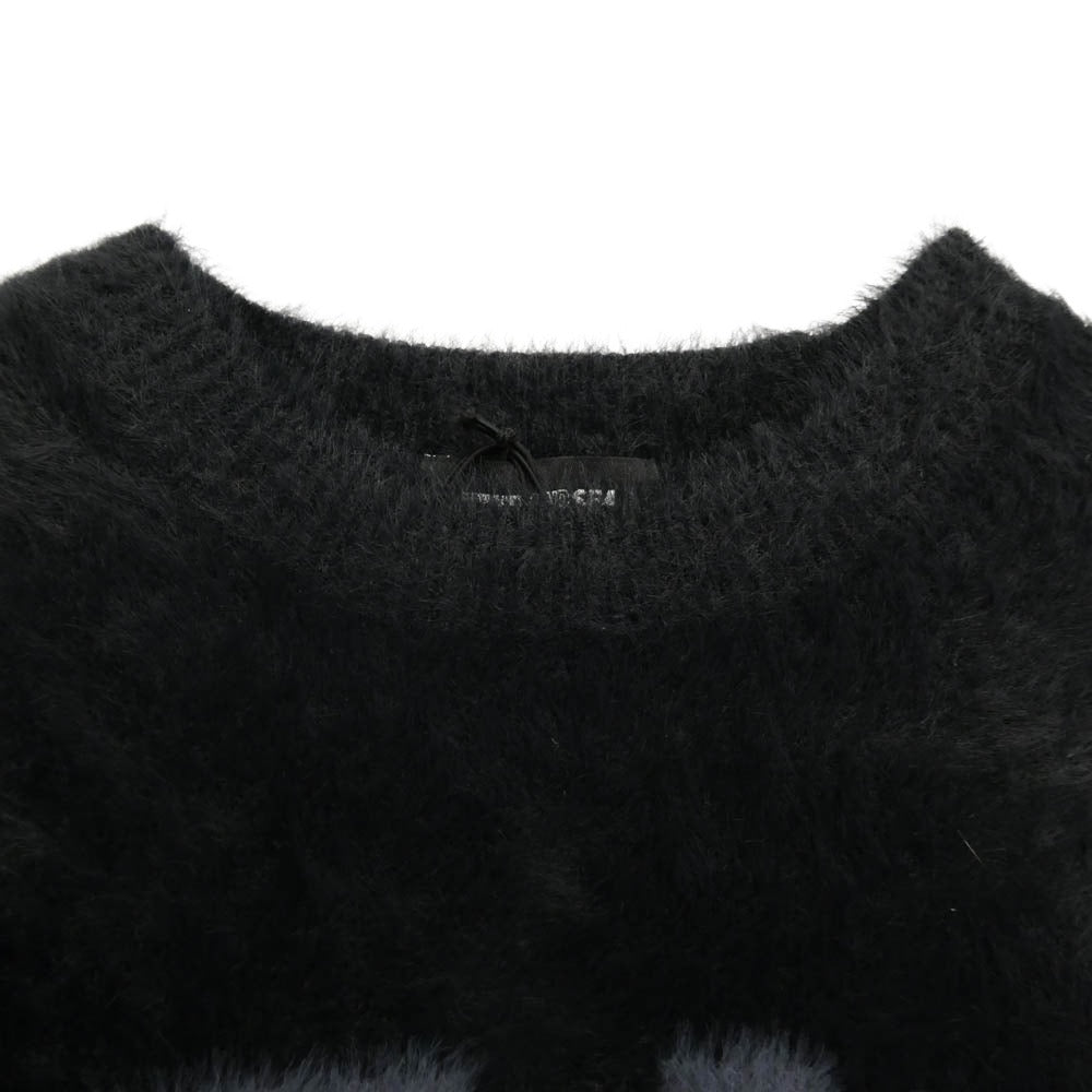 WIND AND SEA ウィンダンシー 25AW WDS-O-CLCS-25-Q3-KN-10 Shaggy BIGSEA Knit Sweater シャギー ロゴ ニット セーター ブラック系 M【極上美品】【中古】