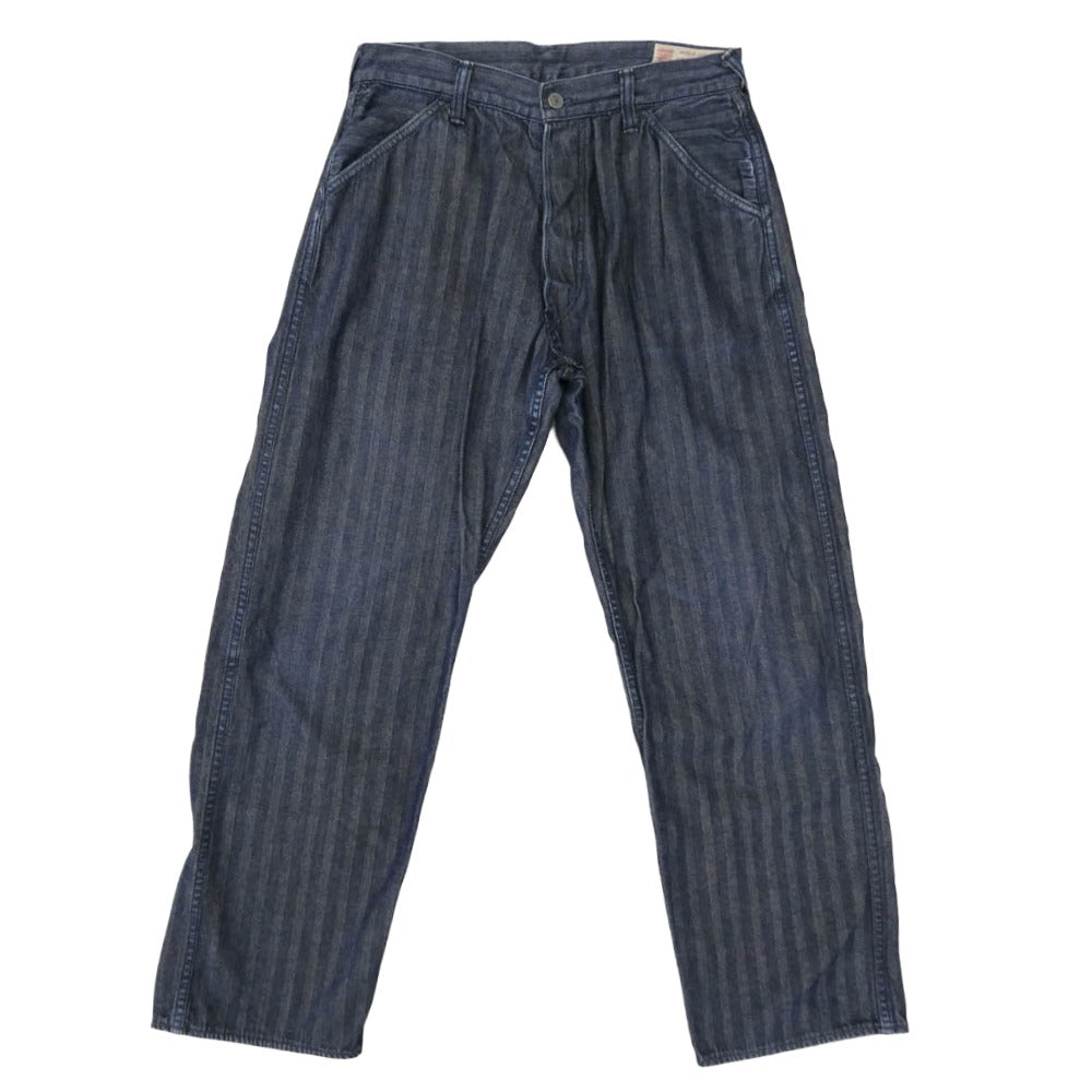 EVISU エヴィス ヘリンボーン デニム トラウザー パンツ ブルー系 34【中古】