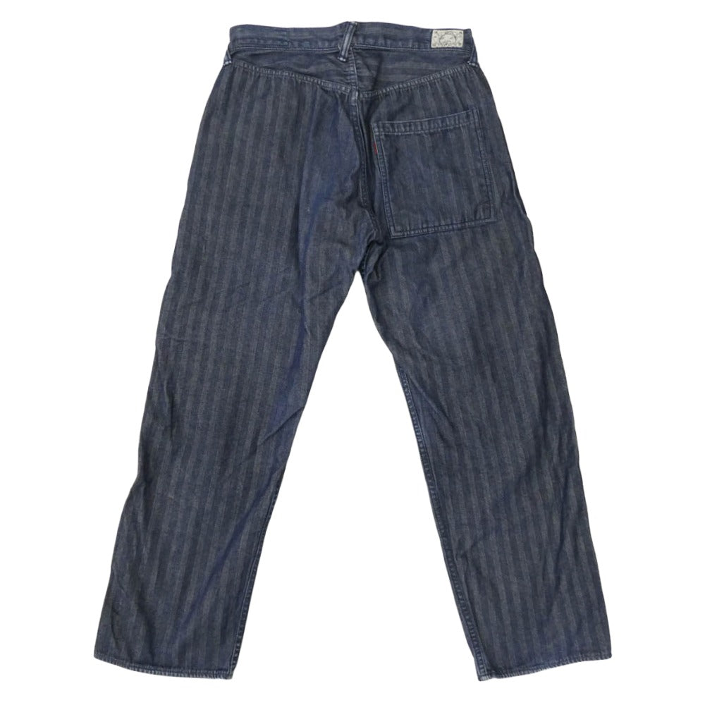 EVISU エヴィス ヘリンボーン デニム トラウザー パンツ ブルー系 34【中古】