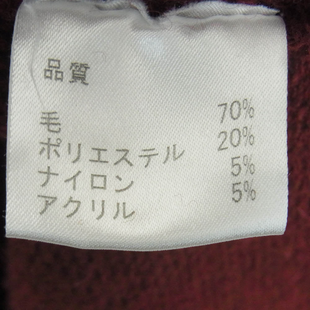 ソフトマシーン ウール混 ワッペン ニット カーディガン 日本製 レッド系 M【中古】